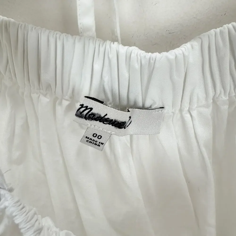 NEW Madewell Puff Sleeve Babydoll Top Blouse Cotton Cottagecore White US 00